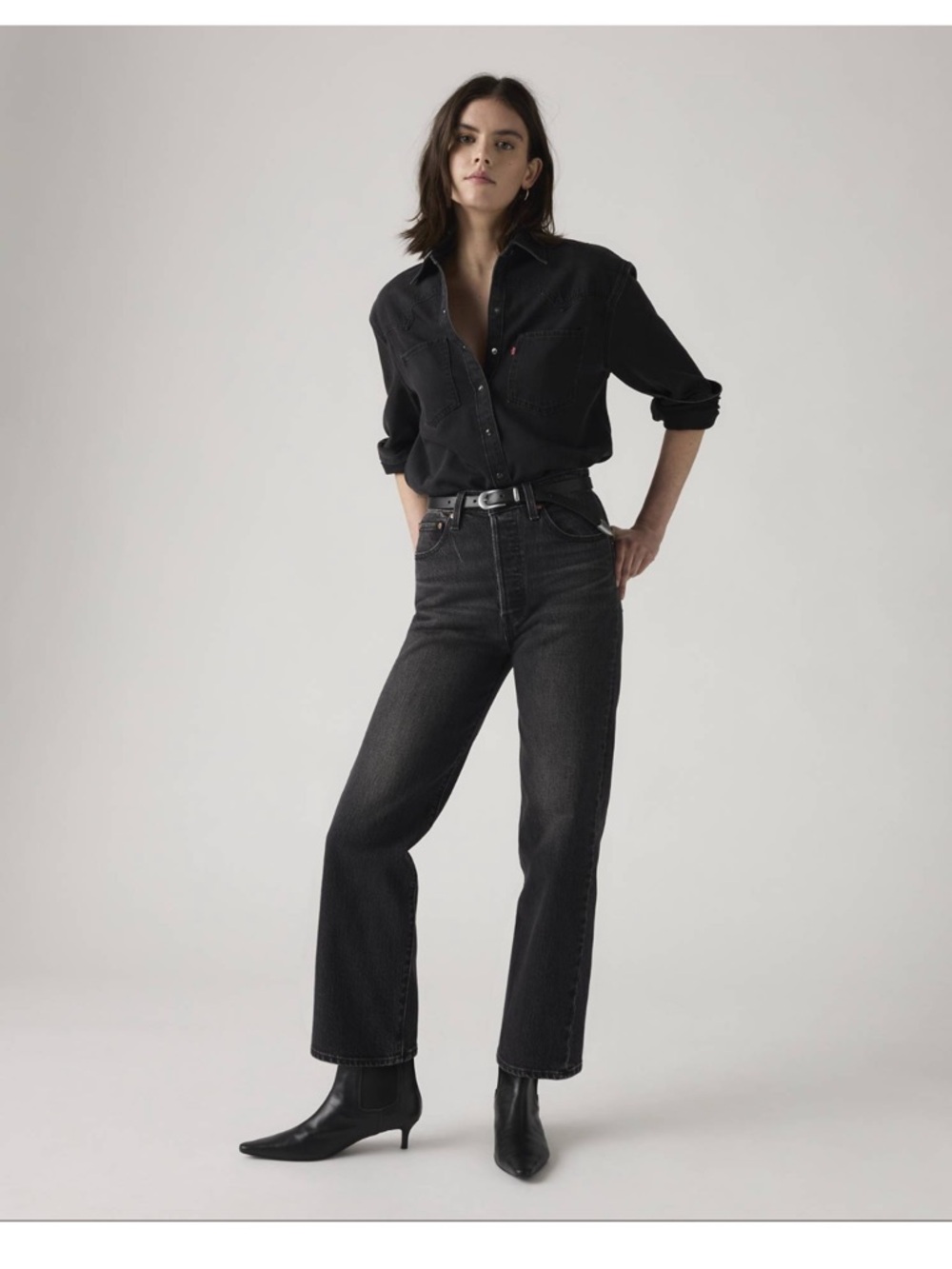 Levi’s Ribcage Straight Ankle Jeans - Black